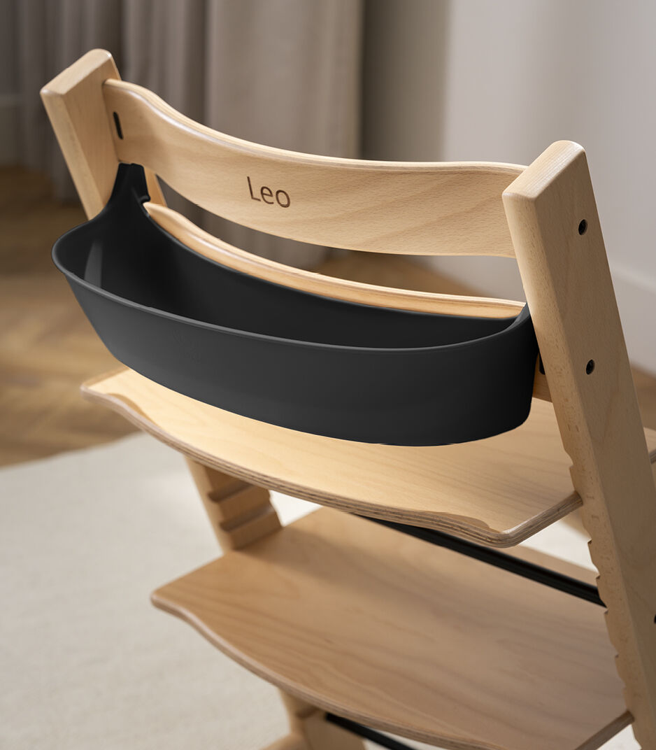 Tripp Trapp® Chair, Natural. Engraved. Storage Black.